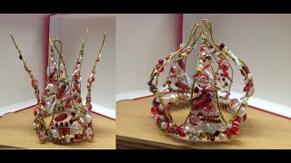 КОРОНКА ДЛЯ ДЕВОЧЕК НА НОВЫЙ ГОД Tutorial Crown out of beads DIY [upl. by Rehptosirhc]