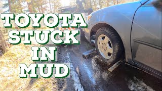 TOYOTA CAMRY SLID OFF MUDDY DRIVEWAY TFTG Episode 30 [upl. by Sima]