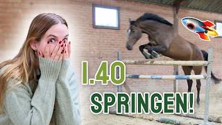 Mijn PAARD SPRINGT over 140  Vrijspringen  Sannicious [upl. by Wemolohtrab]