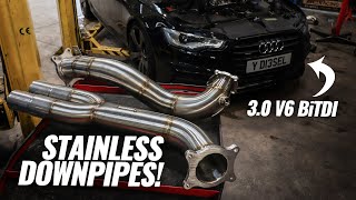 HOW LOUD Our A6 30 V6 BiTDI gets 3quot Stainless Downpipes [upl. by Lau]