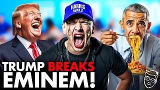 Trump BREAKS Eminem  Rapper Literally Shaking and InTEARS OnStage Endorsing Kamala 😂 [upl. by Victorie]