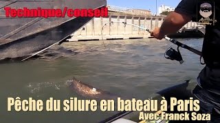 Pêche du silure en bateau sur Paris avec Franck Sosa  TechniqueAnimation [upl. by Nnaael]