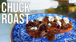 How to Smoke a Chuck Roast  Delicious Smoked Chuck Roast Sandwich Recipe on the Pit Boss [upl. by Maggee]