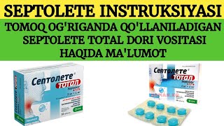 SEPTOLETE TOTAL INSTRUKSIYASI HAQIDA MALUMOTENDI SIZNI TOMOQ OGRIGI BEZOVTA QILMAYDI SEPTOLETE [upl. by Naashar]