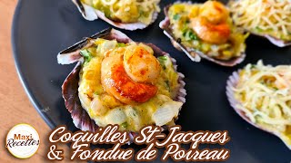 Coquilles SaintJacques et Fondue de Poireau Recette Facile et Rapide [upl. by Kiefer599]