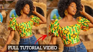 BUSTIER CROP TOP Cutting and Sewing  Easy tutorial for beginners [upl. by Nnil14]