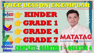 MATATAG CURRICULUM FREE LESSON EXEMPLAR ALL SUBJECTS KINDER GRADE 1 4 amp 7 ALL QUARTERS 14 [upl. by Gerty]