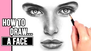 How to Draw a Realistic Face  Drawing Tutorial Part 1 Eyes Nose  Mouth [upl. by Inus]