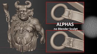 Blender Sculpt  Alpha Brushs  Poros escamas e micro detalhes 01 [upl. by Adnirem]