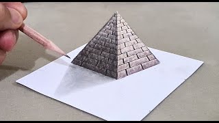 3d drawing pyramid on paper for beginners [upl. by Amaryllis534]