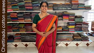 Threadwork Chettinadu cotton sarees  Summer collection Apavaranam  2 May 2024 [upl. by Soalokin]