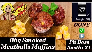 BBQ SMOKED MEATBALL MUFFINSHOW TO MAKE BBQ SMOKED MEATBALLSPIT BOSS PELLET SMOKERBBQ MOINK BALLS [upl. by Moira694]