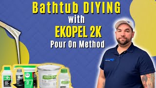 How To Refinish A Bathtub With Ekopel DIY  Ekopel 2K Pour On Method  Refinished Bath Solutions [upl. by Leiuqeze]