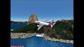 FS2004  Pouso No Santos Dumont SDU Airbus A319 Tam [upl. by Akeylah606]