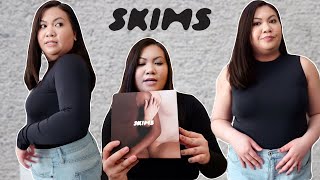 SKIMS ESSENTIAL BODYSUIT COLLECTION  TRY ON AND REVIEW [upl. by Tewfik]