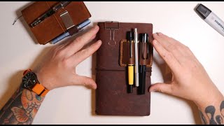 September Leather  Travellers Notebook One Month Of Usage [upl. by Nodarse]