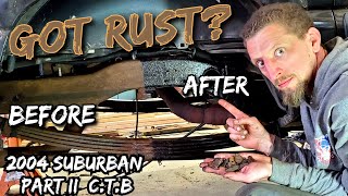 Applying Corroseal To A Rusted Suburban Frame Using A Rust Converter To Treat The Rust  It was Bad [upl. by Azriel272]