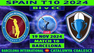 Barcelona International vs Catalunya Coalesce  BI vs CC  Spain T10 2024  Cricket Info Live [upl. by Rakia33]