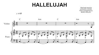 Leonard Cohen  Hallelujah violin and piano sheet [upl. by Clarabelle483]