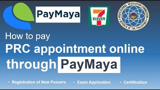 HOW TO PAY PRC ONLINE APPOINTMENT THROUGH PayMaya PayMaya 711 PRC [upl. by Ecinom]