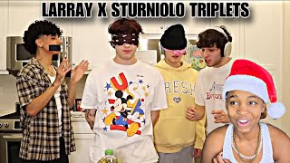 LARRAY X STURNIOLO TRIPLETS  DEAF BLIND MUTE CHALLENGE  REACTMAS DAY 17🎅😭 [upl. by Aicinad]