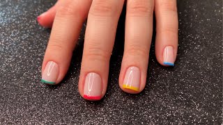 Como Fazer Francesinha Colorida  Manicures [upl. by Aicirtap756]