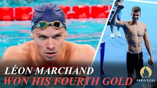 Léon Marchand Wins his Fourth Gold Medal of These Olympics 200meter Individual Medley [upl. by Coray]