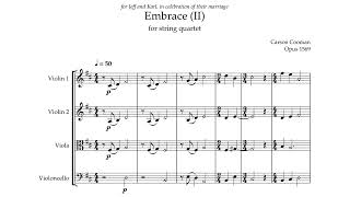 Carson Cooman — Embrace II 2024 for string quartet ScoreVideo [upl. by Mylor]