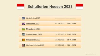 Schulferien Hessen 2023 [upl. by Wildermuth]