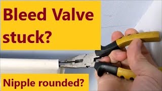 Radiator bleed valve stuck Remove without nipple key Cheap and easy fix [upl. by Aspasia104]