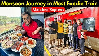 Mumbai to Goa Mandovi Express Train Journey in Monsoon  Food King of Konkan Railways [upl. by Ydnec]