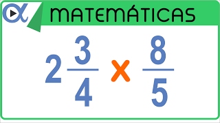 ✖️ MULTIPLICACIÓN de una FRACCIÓN MIXTA por una FRACCIÓN IMPROPIA 👉 con Diferente Denominador [upl. by Vivle]