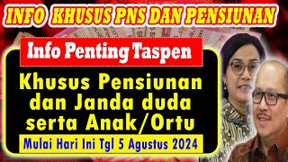 Info Penting Taspen  Khusus Pensiunan dan Janda Dudanya serta Anak atau Orang tua Mulai Hari Ini [upl. by Cirred]