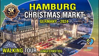 🌟Walking Tour Through🌟the Magical Christmas Market in Hamburg Center  2024Captured in 5K HDR Ultra [upl. by Noillimaxam]