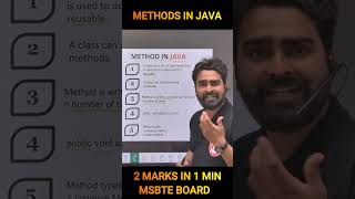 METHODS IN JAVA  RAJAN SIR  JAVA DIPLOMA SEM4 [upl. by Stavro441]