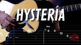 Hysteria  Muse EASY Guitar Tab Guitar Solo Tutorial [upl. by Pedrick29]