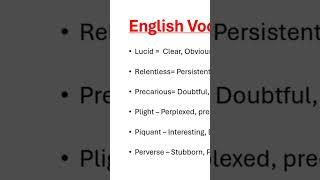 English Vocab 12 Words per day [upl. by Eicnan417]