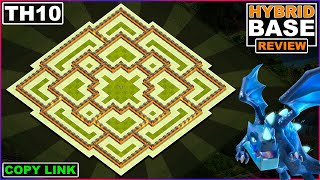 NEW BEST TH10 base 2022 Copy Link COC Town Hall 10 HybridTrophyFarming base  Clash of Clans [upl. by Dich]