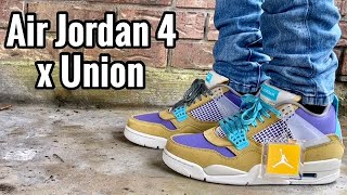 Air Jordan 4 x Union “Desert Moss” Review amp On Feet [upl. by Goldberg]