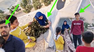 Saleh and Mahnaz family tent repair and fencing around the tent by this family [upl. by Attela42]