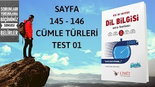 LİMİT YAYINLARI  LİMİT KRONOMETRE DİL BİLGİSİ SB  CÜMLE TÜRLERİ TEST 01 [upl. by Kasey]