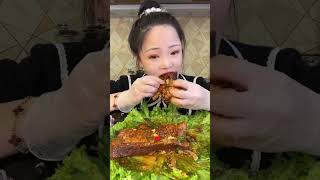 🔥🥓 ASMR MUKBANG Spicy Pork Belly amp Crunchy Bites 매운 삼겹살과 바삭한 소리의 완벽한 조화 🎧😋 ASMR mukbang short [upl. by Fabria457]