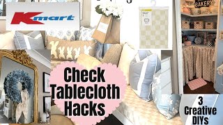 KMART AUSTRALIA CHECK TABLECOTH HACKS  3 INSPRING DIY PROJECTS FOR YOUR HOME [upl. by Htebesile482]