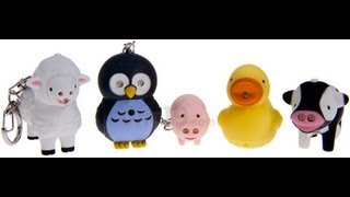 Farm Animal Keychains quack oink and light up [upl. by Eolc]