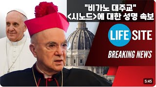 비가노 대주교님 시노드에 관한 성명 BREAKING NEWS Archbishop Viganò’s reaction to the Synod [upl. by Ettenna]