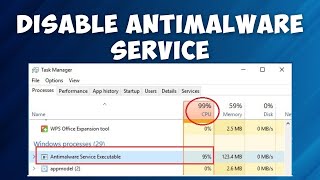 how to disable antimalware service executable in windows and reenable it [upl. by Robbyn271]