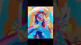 Cubism Art Acrylic painting art women fun acrylic drawing murderonthedancefloor [upl. by Drew554]