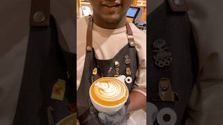 Latte Art  Tulip stuck Basic latteartbasic coffeeart coffee barista latteart [upl. by Kciregor]