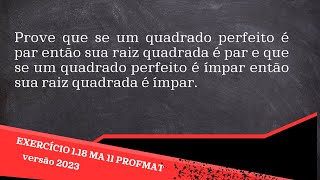 MA11 cap1 exercício 118 versão 2023 mestrado profmat [upl. by Normie]