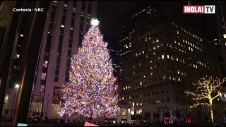 Encienden en New York el tradicional árbol del Rockefeller Center que mide más de 80 pies ¡HOLA TV [upl. by Sama]